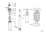33522227488 - Rear Axle: Shock Absorber, Rear for BMW Image
