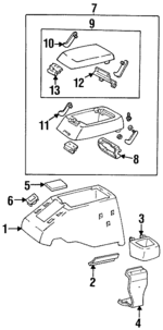 5891160040E0 - Body: Console Body for Toyota: Land Cruiser Image
