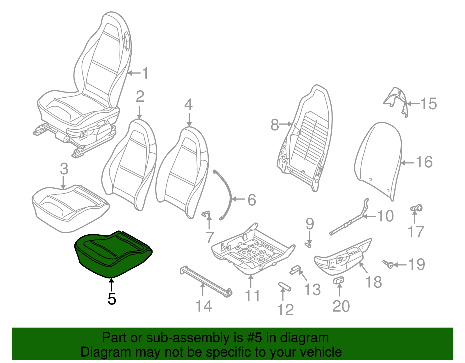 Seat Cushion Pad - BMW (52-10-2-693-070)
