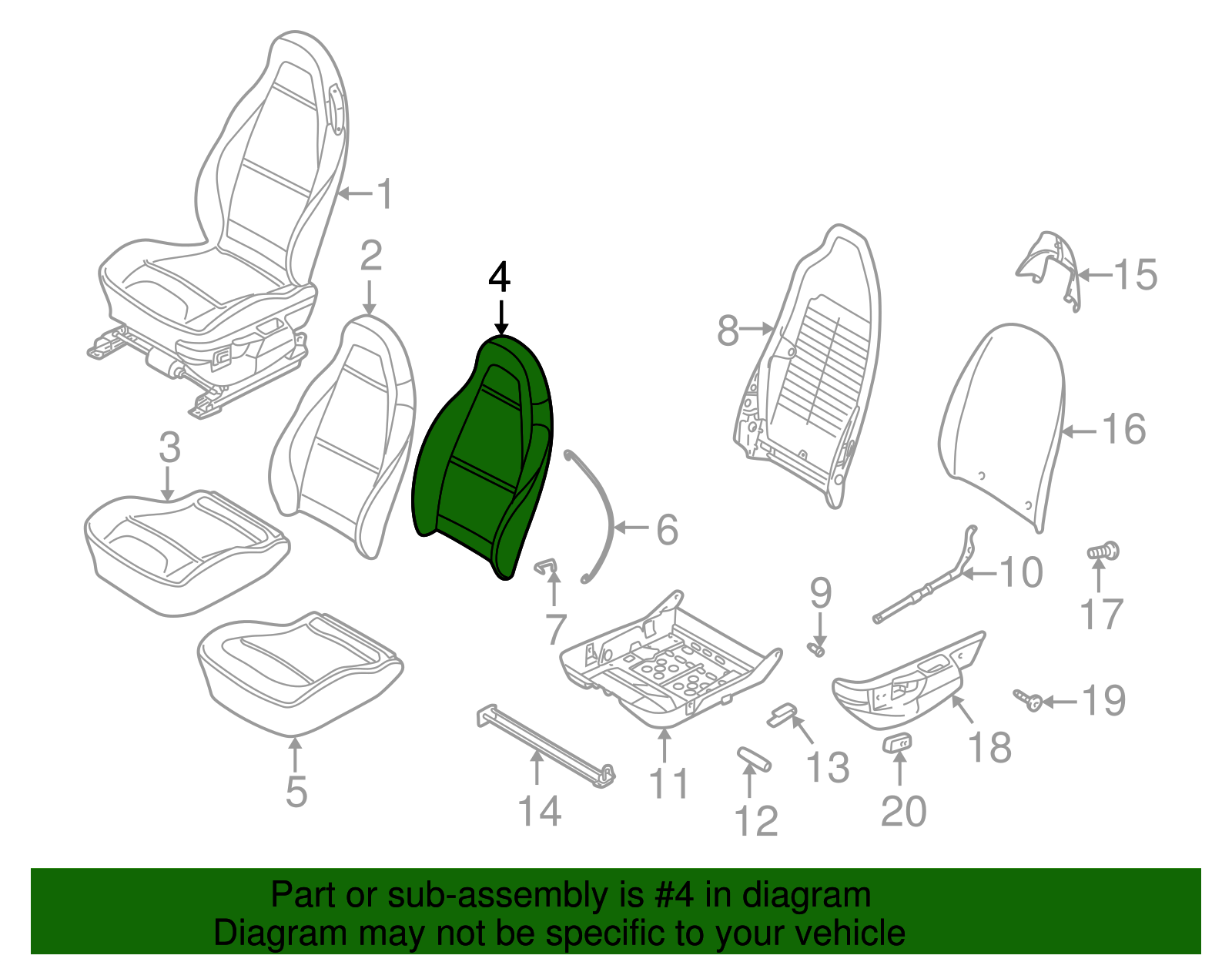 Seat Back Pad - BMW (52-10-2-693-085)