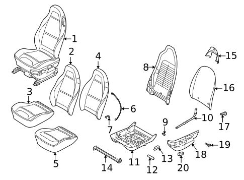 Front Seat Components for 2002 BMW Z3 #0