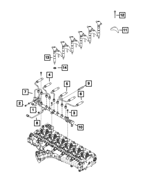 Fuel Rail and Injectors for 2026 Ram 3500 #1