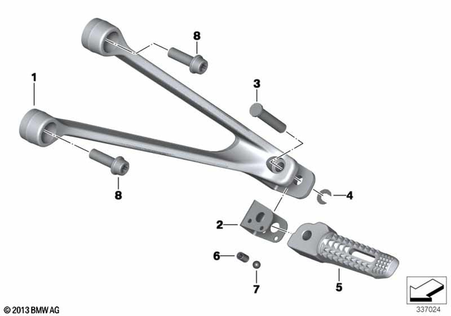 46718542025 - : Left Rear Footrest Holder for BMW-Motorrad Image