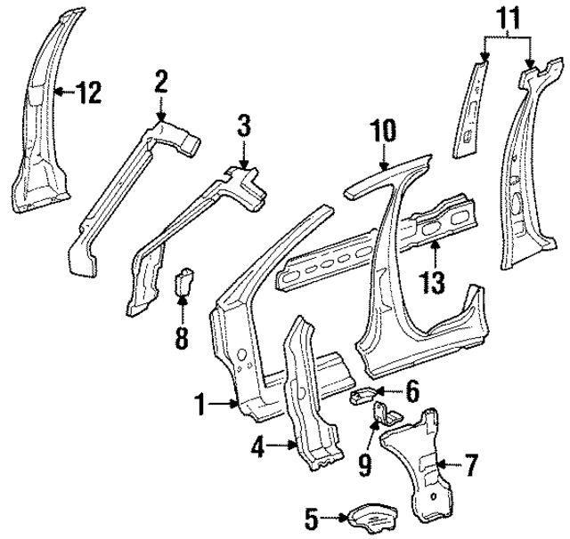 F6DZ5402723A - Body: Body A-Pillar Bracket for Ford Image