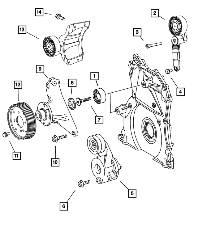 68050849AB - Cooling: Tensioner Pulley for Mopar Image