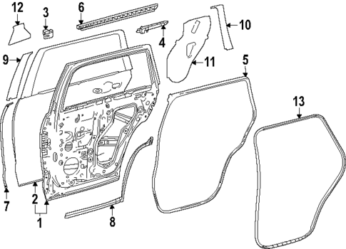 Door & Components for 2023 Toyota Sequoia #0
