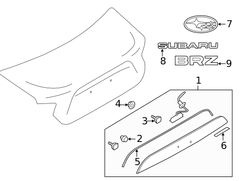 Exterior Trim - Trunk for 2013 Subaru BRZ #0