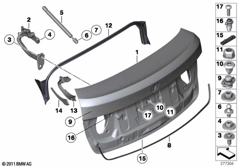 Trunk Lid for 2014 BMW 535i #2