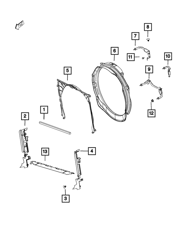 68359245AB - Cooling: Radiator Upper Seal for Mopar Image