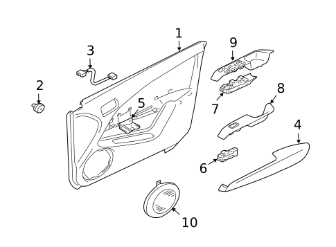 Interior Trim - Front Door for 2004 Mitsubishi Outlander #0