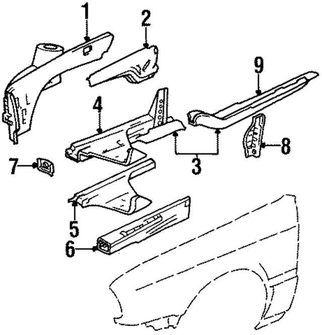 41111966553 - Body: Front Side Rail for BMW Image