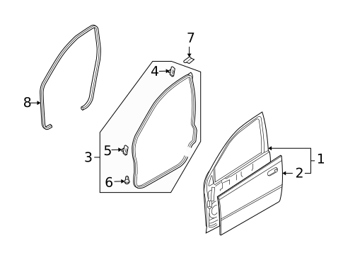 Door & Components for 2009 Pontiac G3 #0