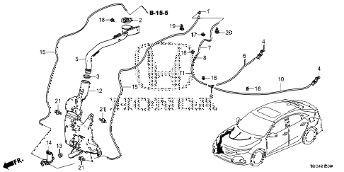 Windshield Washer (FR.) (KA/KL) for 2019 Honda Civic #0