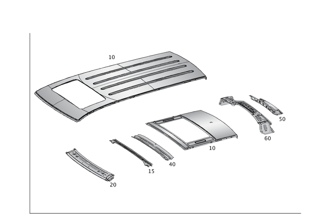 1666570016 - Roof: Reinforcement for Mercedes-Benz: GL350, GL450, GL550, GL63 AMG, GLS350d, GLS450, GLS550, GLS63 AMG Image image