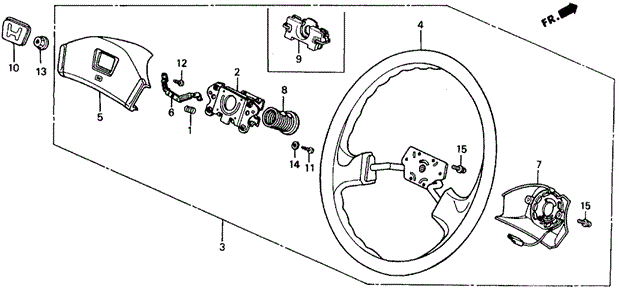 Steering Wheel (Exc. '90-'91 4WD & Wagovan) for 1991 Honda Civic #0