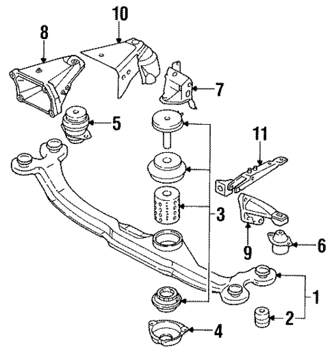 Engine Mounting for 1997 Volkswagen Passat #0