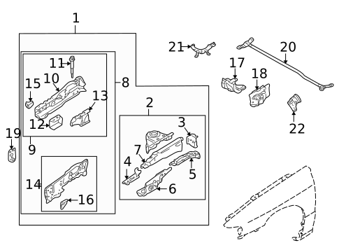 Structural Components & Rails for 2003 Mazda Protege #0