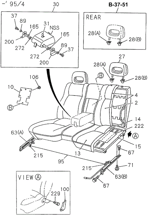 Front Seat (Bench) for 1996 Honda Passport #0