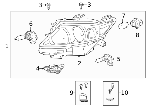 Headlamp Components for 2015 Lexus RX350 #2