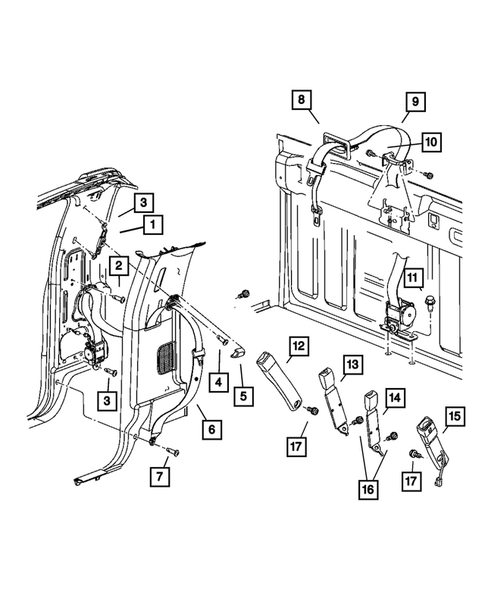 Seat Belts-Front and Rear for 2007 Dodge Ram 2500 #2