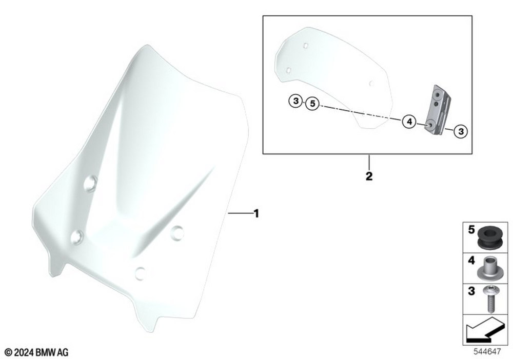 77335A818D0 - Spoiler, Windshield 2023-2026 BMW-Motorrad R 1300 GS