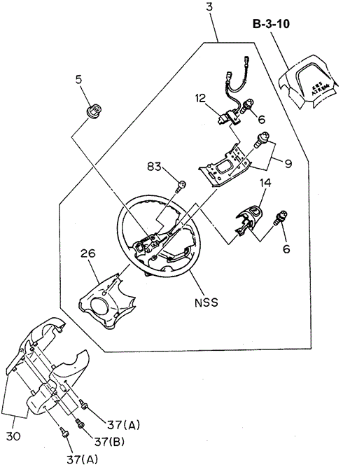 Steering Wheel (2) for 1997 Honda Passport #0