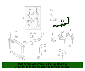 16206-50120 - Engine Coolant Bypass Pipe 1998-2006 Toyota | Longo ...