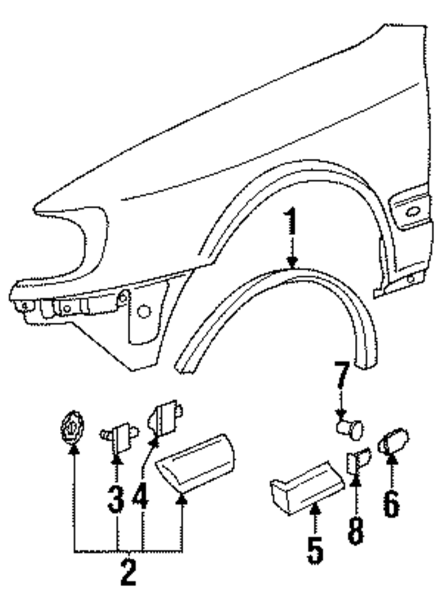 4A0853717AGRU - Body: Wheel Opening Molding for Audi Image