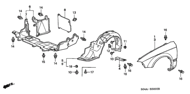 Front Fender for 2000 Honda Civic #0
