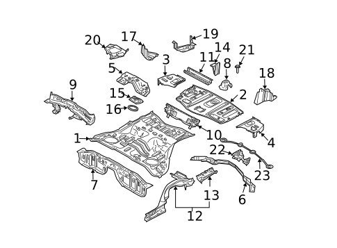 Rear Floor & Rails for 2003 INFINITI G35 #1