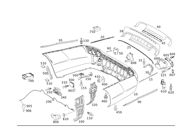 2218850321 - Attachment Parts: Trim Bar for Mercedes-Benz Image image