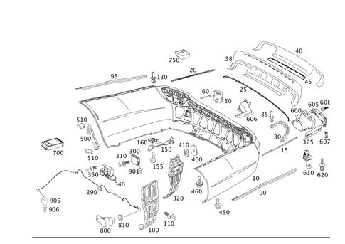 Rear Bumper for 2012 Mercedes-Benz S400 #0