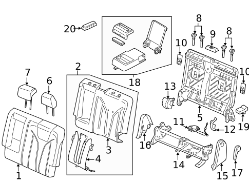 Rear Seat Components for 2018 Lincoln MKX #0