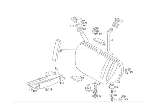 Fuel Tank with Detachable Parts for 1988 Mercedes-Benz 300CE #1