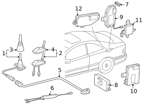 Antenna & Radio for 2000 Mercedes-Benz CLK320 #0