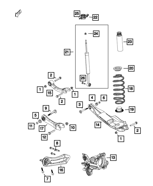 68207620AA - Rear Suspension: Camber Link Assembly, Left Or Right for Mopar Image image
