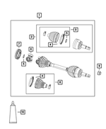 68173891AA - Front Wheel Drive; Diff and Drive Line: Half Shaft Boot Kit for Fiat: 500L, 500X | Jeep: Renegade Image