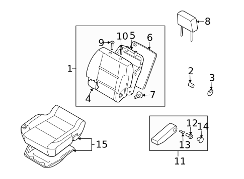 Passenger Seat Components for 2004 Nissan Pathfinder Armada #2