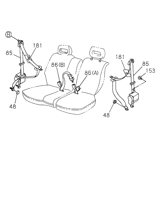Seat Belt (RR.) for 2000 Honda Passport #0