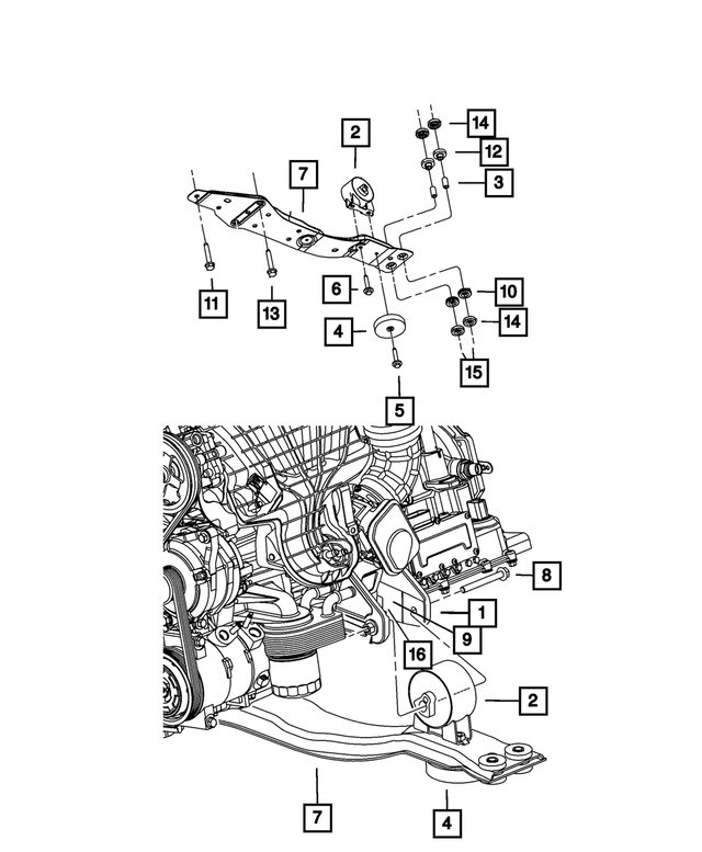 5085512AE - 2.0L Turbo Diesel; Engine: Engine Mount Bracket, Front for Mopar Image
