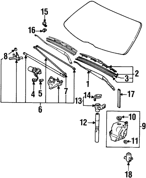 Wiper & Washer Components for 1994 Honda Prelude #0