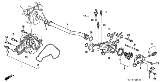 Water Pump - Sensor (V6) for 1995 Honda Accord #0