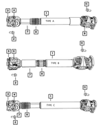 52123110AC - Front Axle; American Axle 235 MM Single Rear Wheel; Differential and Drive Line: Drive Shaft for Dodge: Ram 1500, Ram 2500, Ram 3500 Image