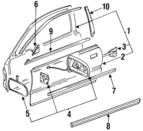 Door & Components for 1992 Acura Legend #0