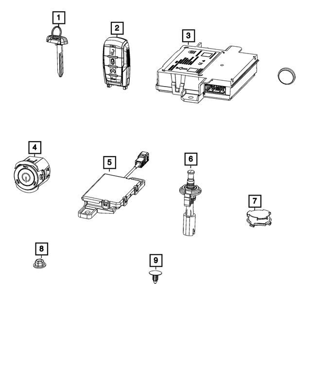 68523814AA - Electrical: Integrated Key Fob Transmitter for Mopar Image image