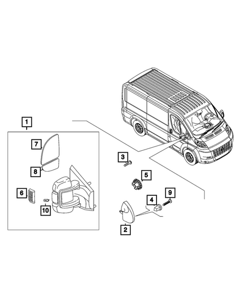 Exterior Mirror for 2025 Ram ProMaster 3500 #0