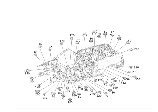 9972020 - Hardtop: Closing Cap for Mercedes-Benz: 300SD, 300SL, 400SE, 400SEL, 500SEC, 500SEL, 500SL, 600SEL, 600SL, CLK320, CLK350, CLK500, CLK55 AMG, CLK550, CLK63 AMG, S420 Image image