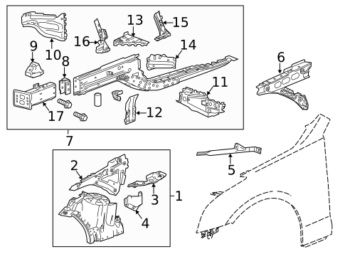 Structural Components & Rails for 2014 Cadillac ATS #0