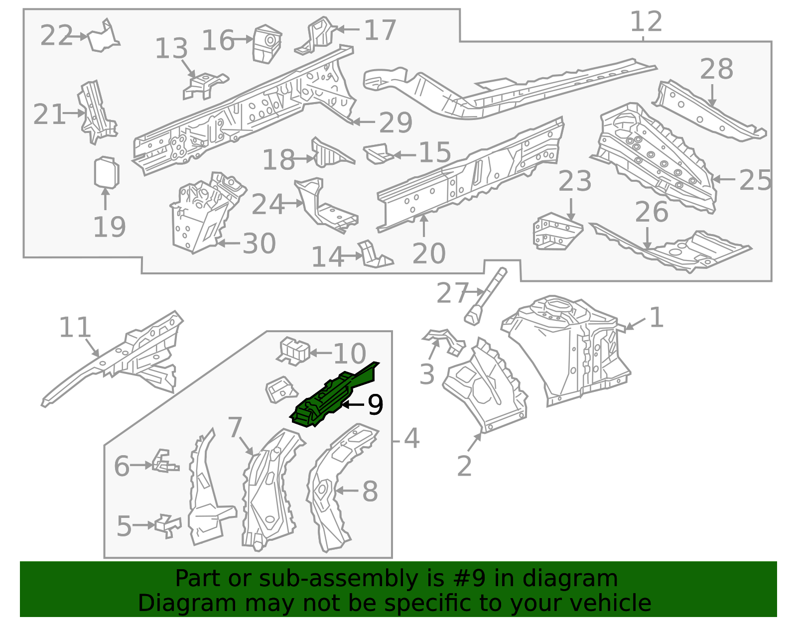 2016-2025 GM Front Passenger Side Wheelhouse Panel Reinforcement ...