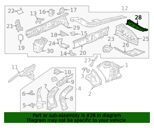 2016-2025 GM Driver Side Front Engine Compartment Front Rail ...